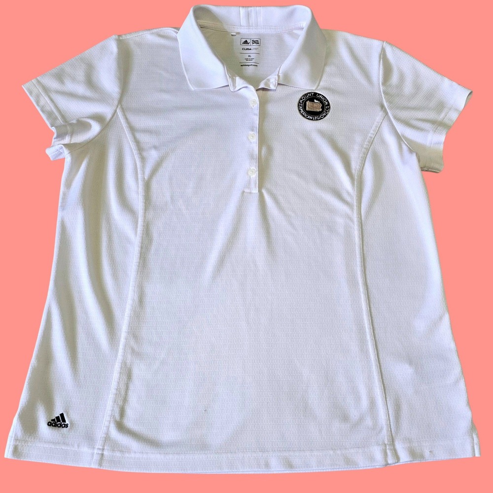 Adidas Golf Women Size XL Polo White ClimaLite American Legion Mount Union PA